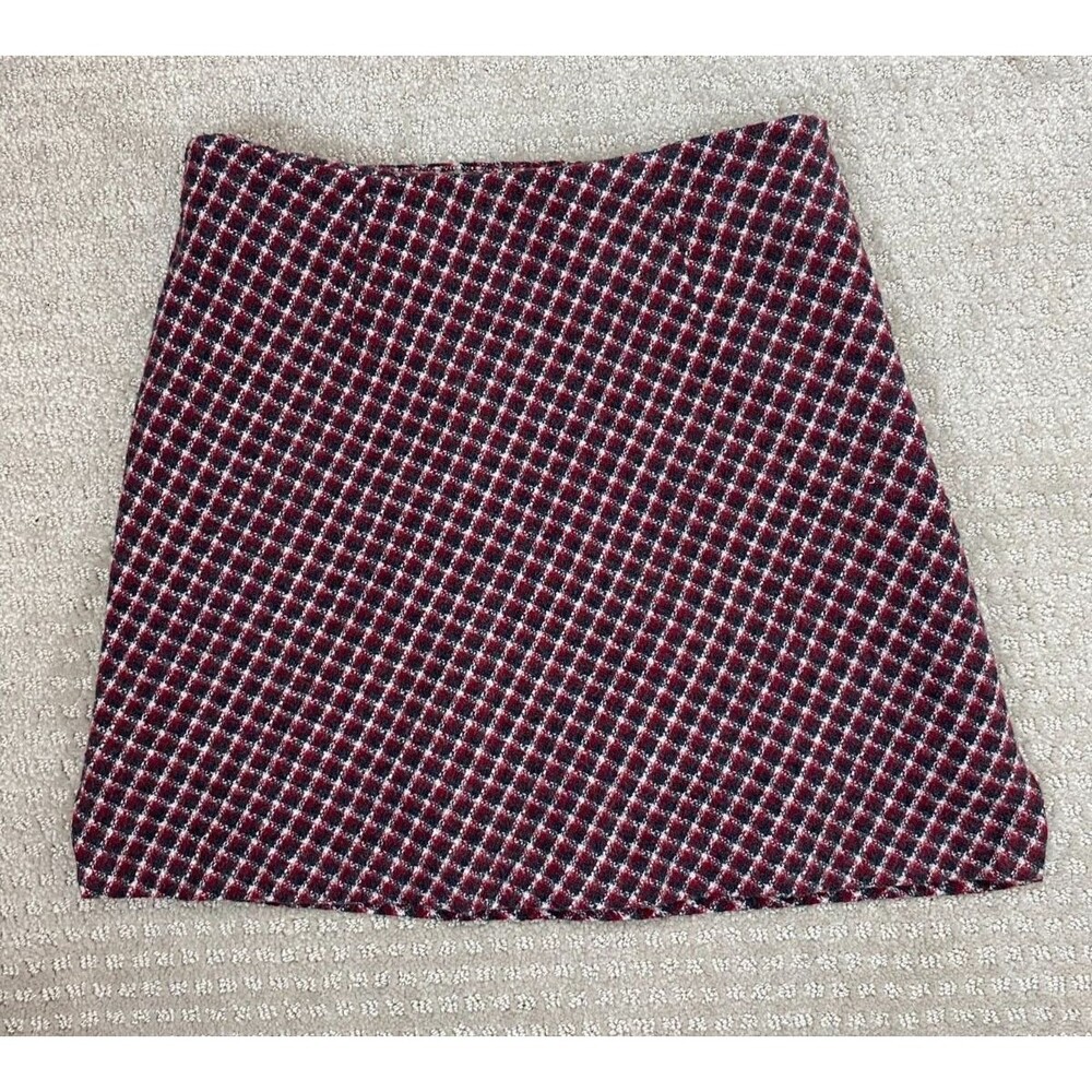 Vtg 90s Espirit  De Corp Tweed Mini plaid Skirt size 3/4 Small Preppy Academia